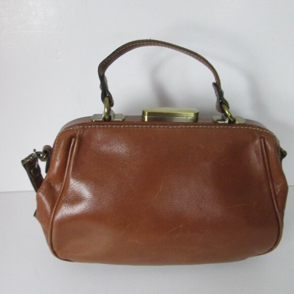 Patricia Nash Brown Leather Crossbody Satchel Top Handle Bag - Picture 3 of 6